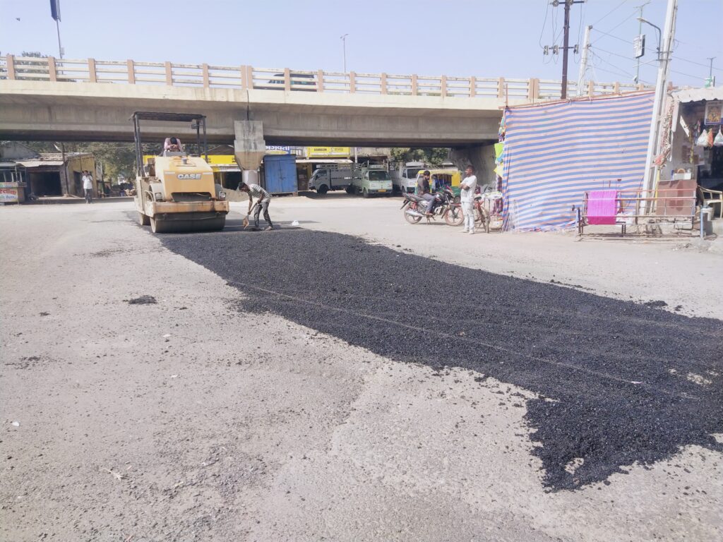 કલોલમા ઔડા દ્વારા નિર્મિત માર્ગમાં ભ્રષ્ટાચાર, કામ રોકવામાં આવ્યું