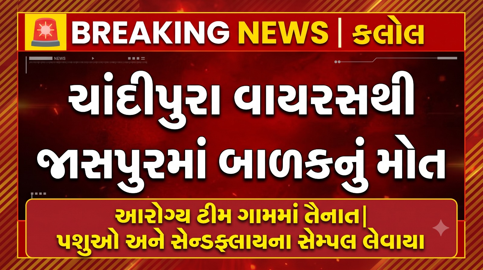 કલોલના જાસપુર ગામમાં ચાંદીપુરા વાયરસના શંકાસ્પદ લક્ષણો બાદ એક બાળકનું મૃત્યુ